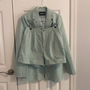 Size 12 Blackmilk teal blazer/shorts set